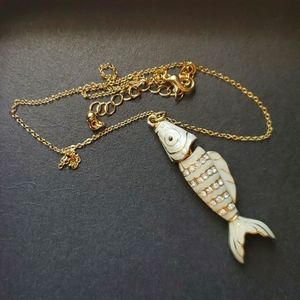 Vintage Articulated Fish Necklace